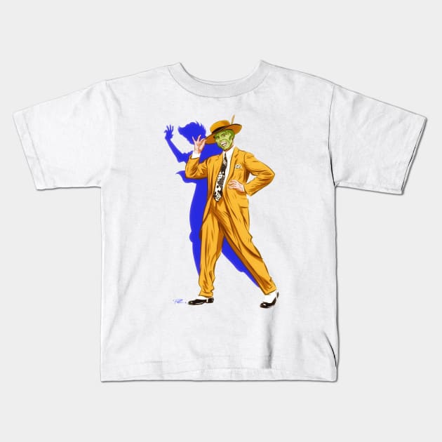 Jim Carey - An illustration by Paul Cemmick Kids T-Shirt by PLAYDIGITAL2020